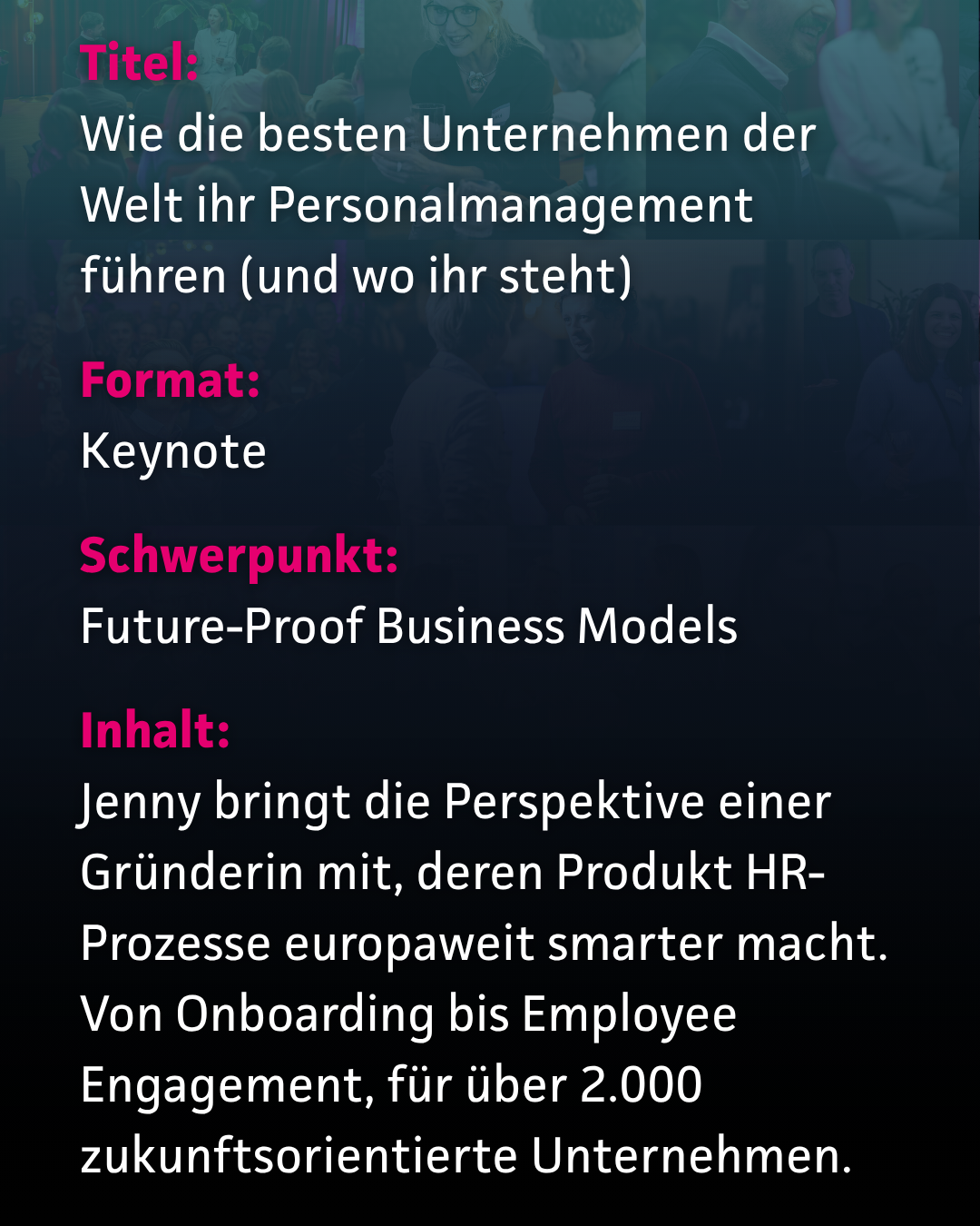 Keynote von Jenny von Podewils: Wie die besten Unternehmen der Welt ihr Personalmanagement führen