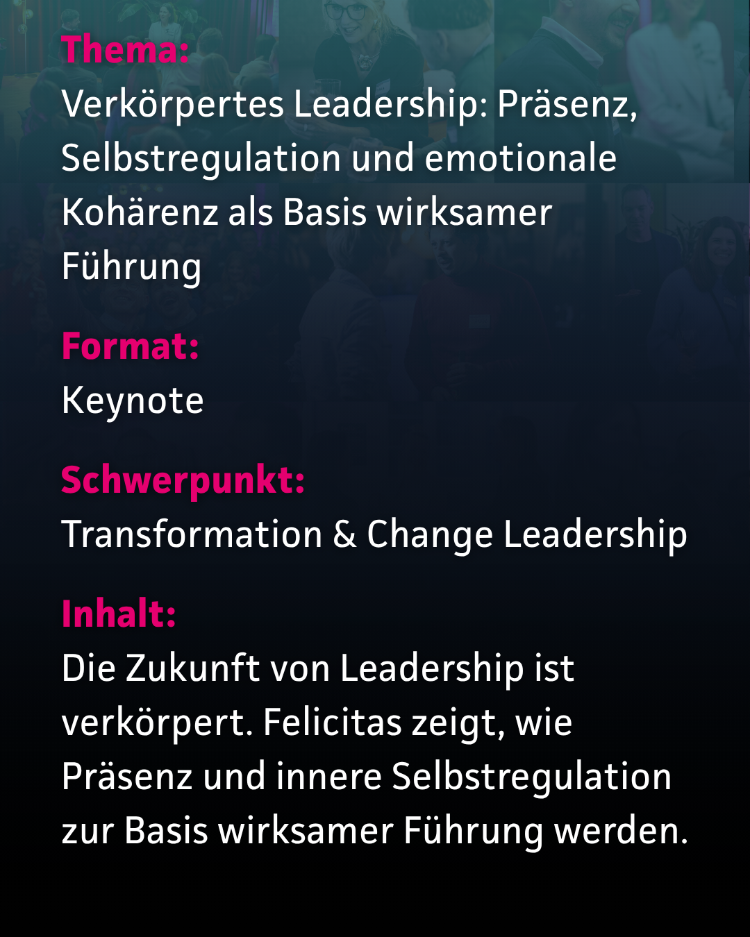 Keynote von Felicitas Ritter: Verkörpertes Leadership, Präsenz und Selbstregulation als Basis wirksamer Führung