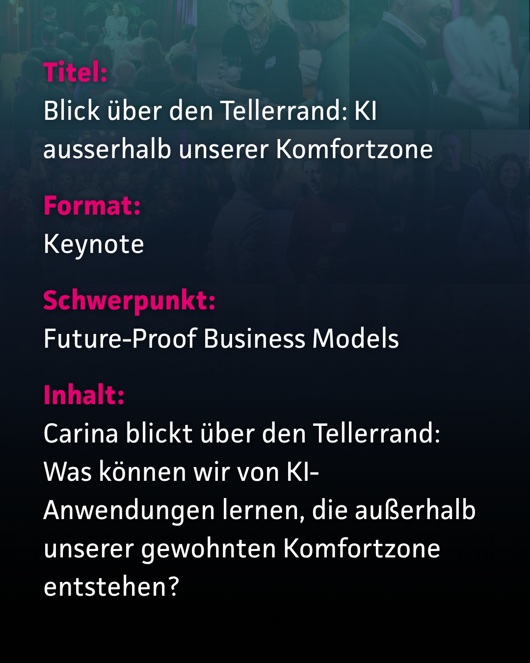 Keynote von Carina Lange: Blick über den Tellerrand, KI außerhalb unserer Komfortzone
