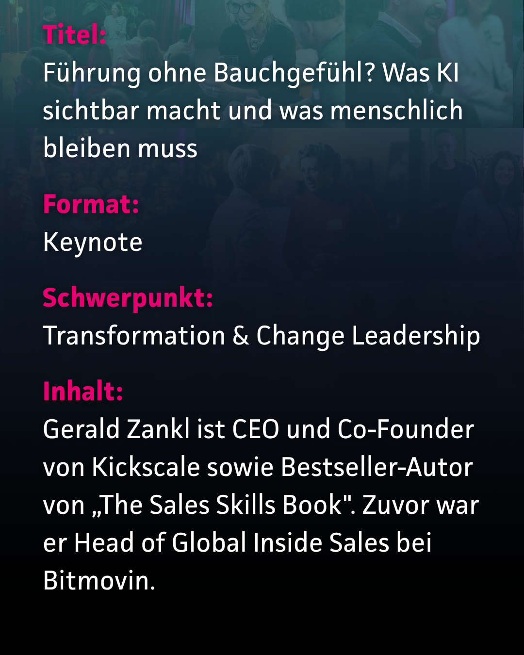 Keynote von Gerald Zankl: Führung ohne Bauchgefühl, was KI sichtbar macht und was menschlich bleiben muss